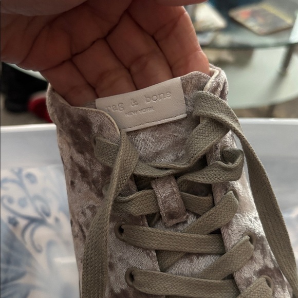 Rag & Bone Gray Velvet Sneakers - Picture 2 of 9